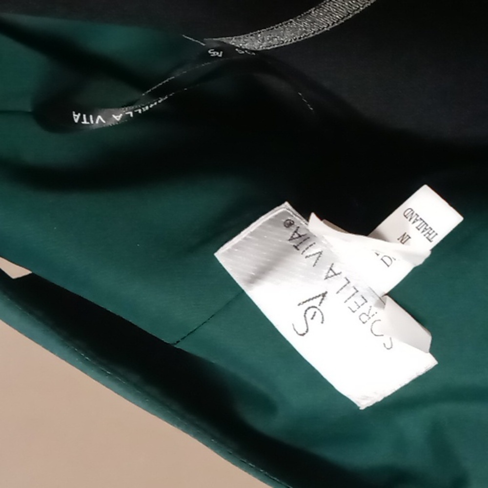 Sorella Vita Dark Green Prom/Bridesmaid Dress w Jewel/Ribbon Belt Size 4 - Picture 16 of 16
